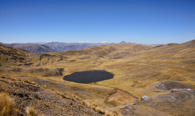 Stunning scenery on part of the original Inca Trail to the ruins of Huchuy Qosqo, Sacred Valley, Peru