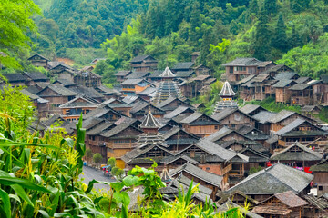 Dong village in the mountain, Huanggang, Zhaoxing, Guizhou Province, China