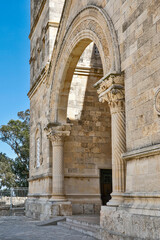 Fototapeta na wymiar Israel, Galilee. Mount Tabor and Church of the Transfiguration exterior.