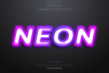 Obraz premium Neon Purple Editable Text Effect Font Style