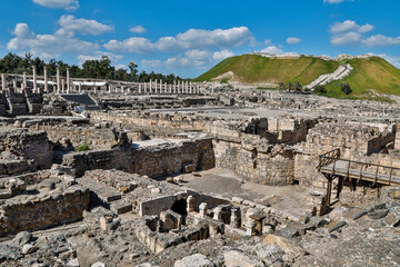 Israel, Galilee, Beit She'an. Ruins of the Roman city where King Saul (Israel's first King) was...