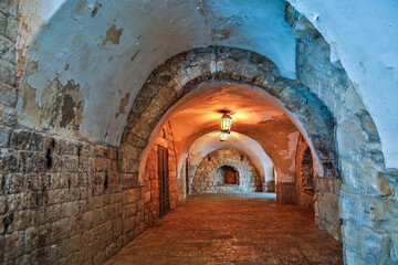 Naklejka premium Israel, Jerusalem. Mount Zion, passageway outside the upper room.