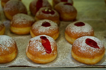 Israel, Tel Aviv. Carmel Market with various candies, desserts and pastry.