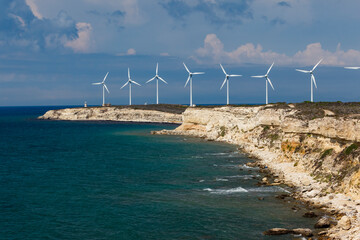 Wind turbines, Bozcaada, Turkey.
