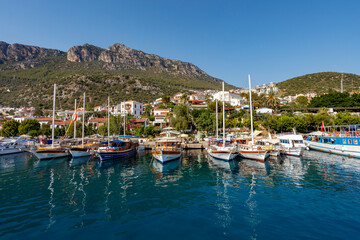Fototapeta na wymiar Harbor in Kas, Antalya, Turkey.