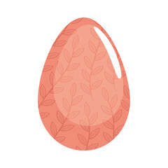 happy easter orange egg painted icon vector illustration design