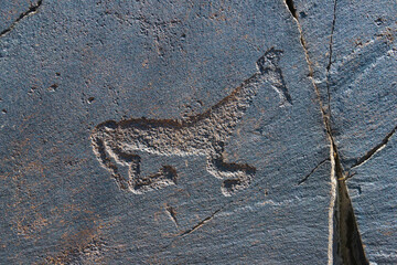 Petroglyph in Tamgaly, UNESCO World Heritage Site, Kazakhstan