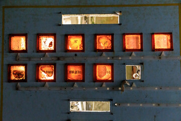 Ukraine, Pripyat, Chernobyl. Abandoned, ruined, computer machinery and wires. Control panel.