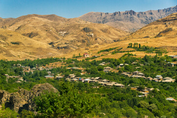 Fototapeta na wymiar Village with vineyard, Areni, Vayots Dzor Province, Armenia