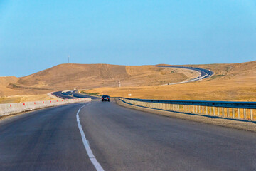 Road in Greater Caucasus, Ismailli region, Azerbaijan
