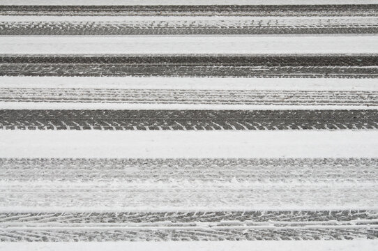 Tire Tracks in Snow