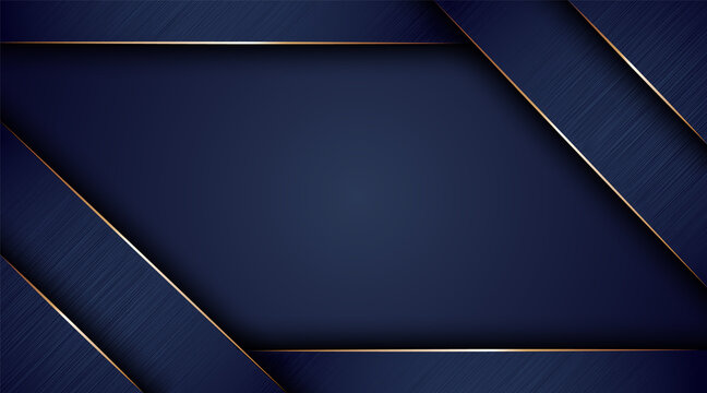 Navy blue abstract layer overlaps illustration with golden line