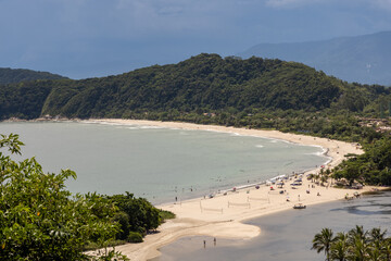 Vista da praia da Barra do Una em São Sebastião. Litoral norte de São Paulo