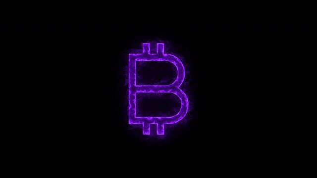 Golden Bitcoin, Cryptocurrency. Bitcoin symbol on black background. Royalty high-quality free stock video footage of bitcoin Cryptocurrency, digital Bit Coin. BTC Currency Technology Business