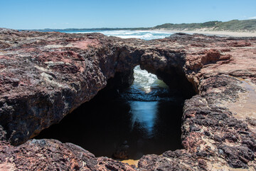 small cave on the beach 