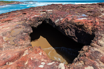 small cave on the beach 