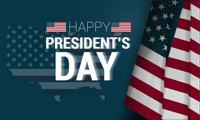 President's day american flag and lettering