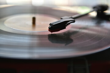 Close-up of vinyl player