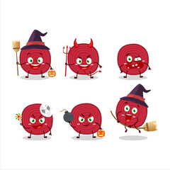Halloween expression emoticons with cartoon character of slice of beet
