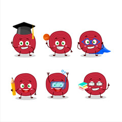 School student of slice of beet cartoon character with various expressions