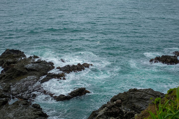 Beautiful beach waves in Gunungkidul, Indonesia