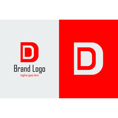 letter D logo with a red and gray color combination