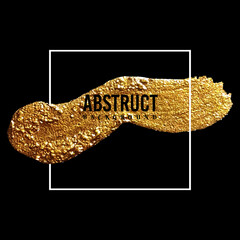 Naklejka premium Handmade golden background, Golden Brush stroke vector