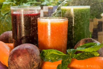 freshly squeezed spinach, beetroot and carrot juice