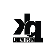 Letter KQ simple logo design vector