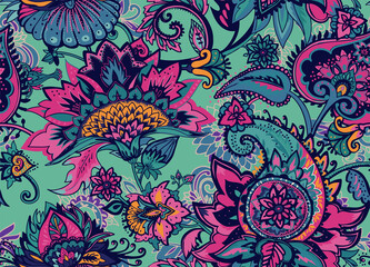Seamless floral pattern in oriental style.
