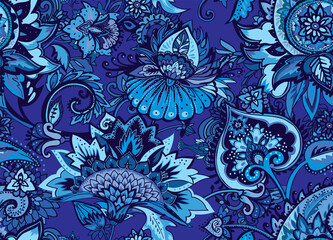 Seamless floral pattern in oriental style.