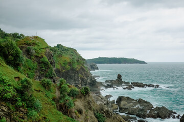 Beautiful view of Siung Beach in Gunungkidul, Indonesia (Pantai Siung, Gunungkidul, Yogyakarta)
