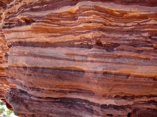 the red and white banded rock in Kalbarri National Park, Western Australia