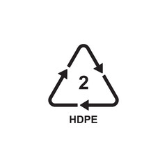 HDPE mark icon symbol sign vector