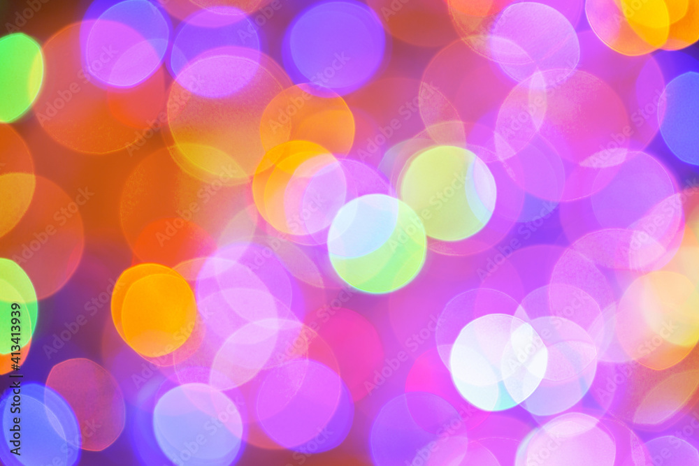 Wall mural Abstract background with bokeh defocused lights