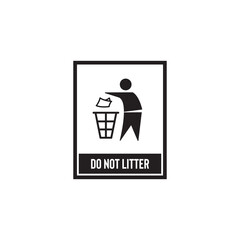 Naklejka premium do not litter packaging icon symbol sign vector