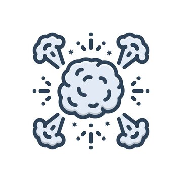 Color illustration icon for explode