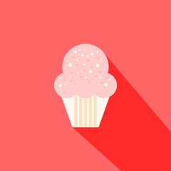 cupcake with sprinkle icon vector