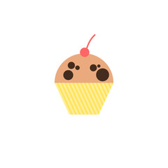 cupcake with cherry on top. cupcake with cherry