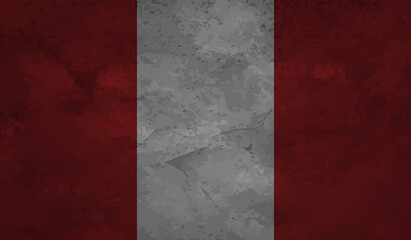 Grunge Peru flag. Peru flag with waving grunge texture.