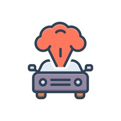 Color illustration icon for explosion