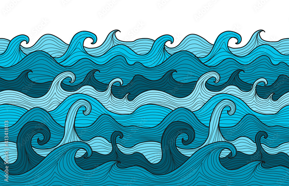 Aufkleber abstract sea background. seamless pattern for your design