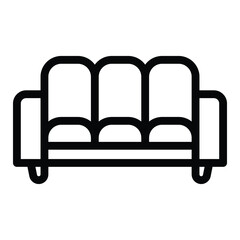 sofa armchair icon, home interior vector