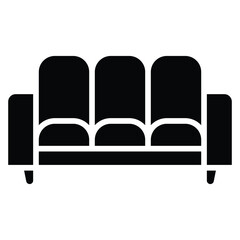 sofa armchair icon, home interior vector