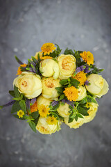 bouquet of yellow roses