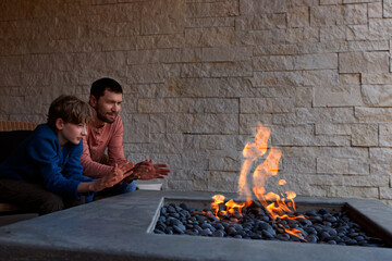 family by the firepit
