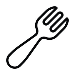 fork icon, kitchen utensil vector