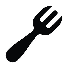 fork icon, kitchen utensil vector