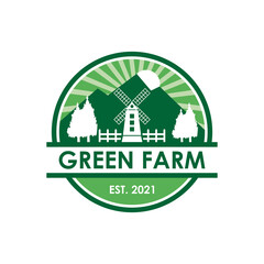 Fototapeta premium green farm vector , nature farming logo