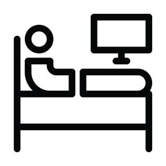 work on bed icon vector